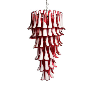 Beautiful Murano Red Petals Spiral Chandelier