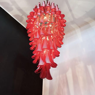 Beautiful Murano Red Petals Spiral Chandelier