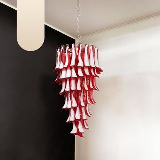 Beautiful Murano Red Petals Spiral Chandelier