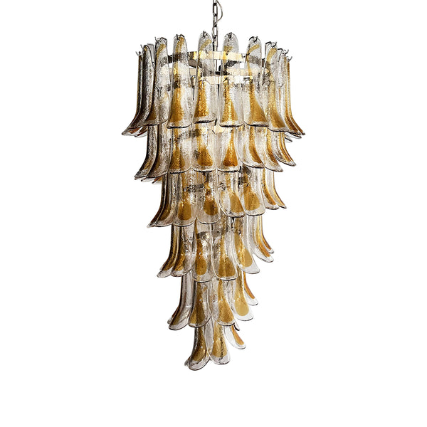 Petals Spiral Murano Transparent Chandelier