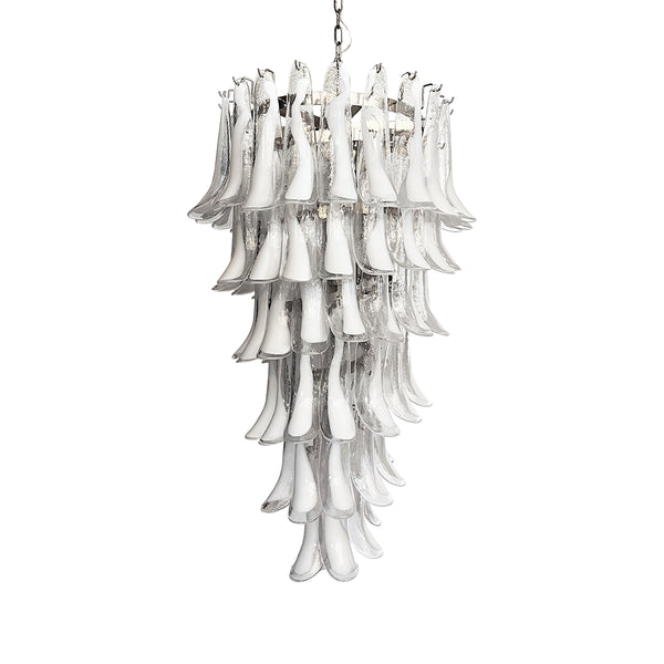 Petals Spiral Murano Transparent Chandelier