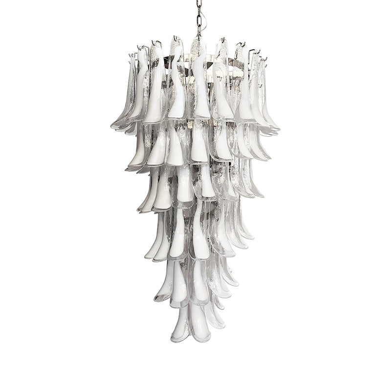 Petals Spiral Murano Transparent Chandelier | Korewolamp
