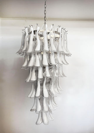 Beautiful Murano Transparent Petals Spiral Chandelier