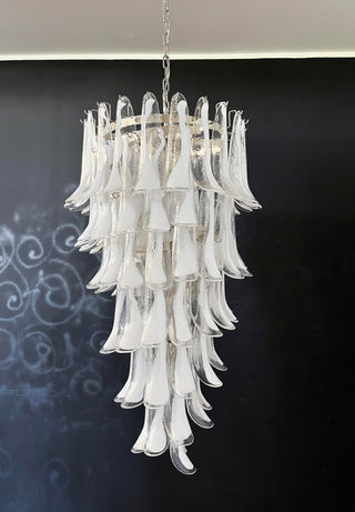 Beautiful Murano Transparent Petals Spiral Chandelier