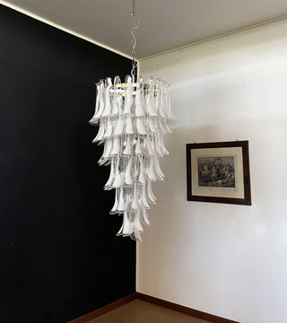 Beautiful Murano Transparent Petals Spiral Chandelier