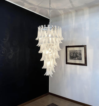 Beautiful Murano Transparent Petals Spiral Chandelier