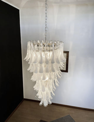 Beautiful Murano Transparent Petals Spiral Chandelier