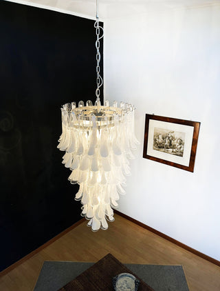 Beautiful Murano Transparent Petals Spiral Chandelier