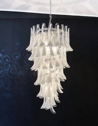 Beautiful Murano Transparent Petals Spiral Chandelier