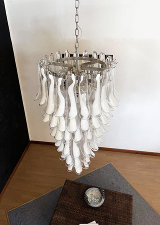 Beautiful Murano Transparent Petals Spiral Chandelier