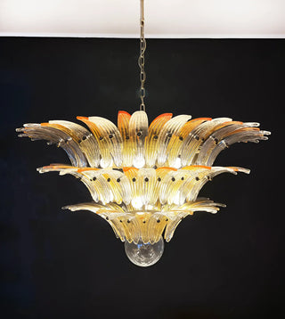 Beautifully Murano Palmette Amber Transparent Chandelier