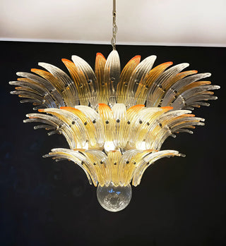 Beautifully Murano Palmette Amber Transparent Chandelier