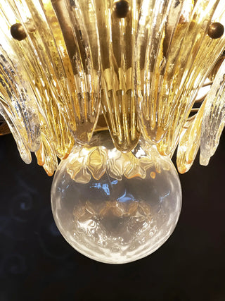 Beautifully Murano Palmette Amber Transparent Chandelier