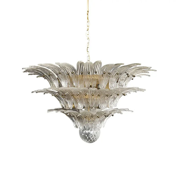 Beautifully Murano Palmette Transparent Chandelier