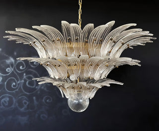 Beautifully Murano Palmette Transparent Chandelier