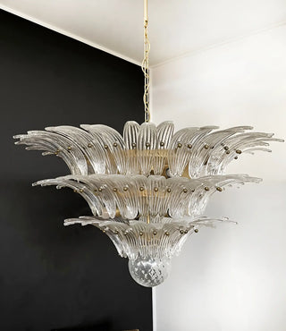 Beautifully Murano Palmette Transparent Chandelier