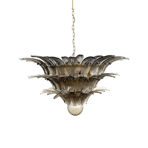 Beautifully Murano Palmette Smoked Chandelier