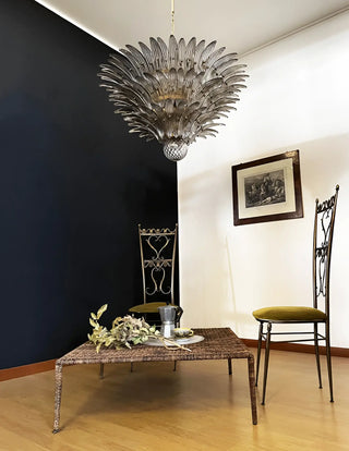 Beautifully Murano Palmette Smoked Chandelier