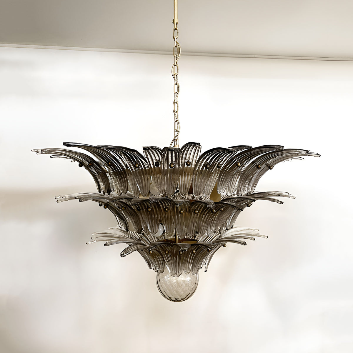 Beautifully Murano Palmette Smoked Chandelier