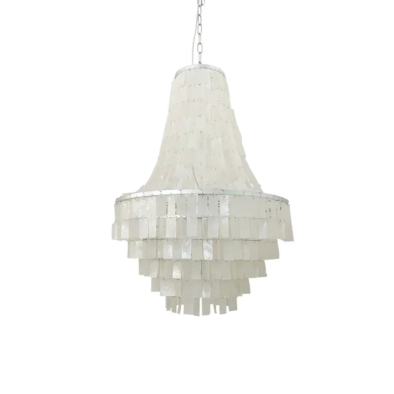 Boho Tiered Capiz Chandelier | Korewolamp