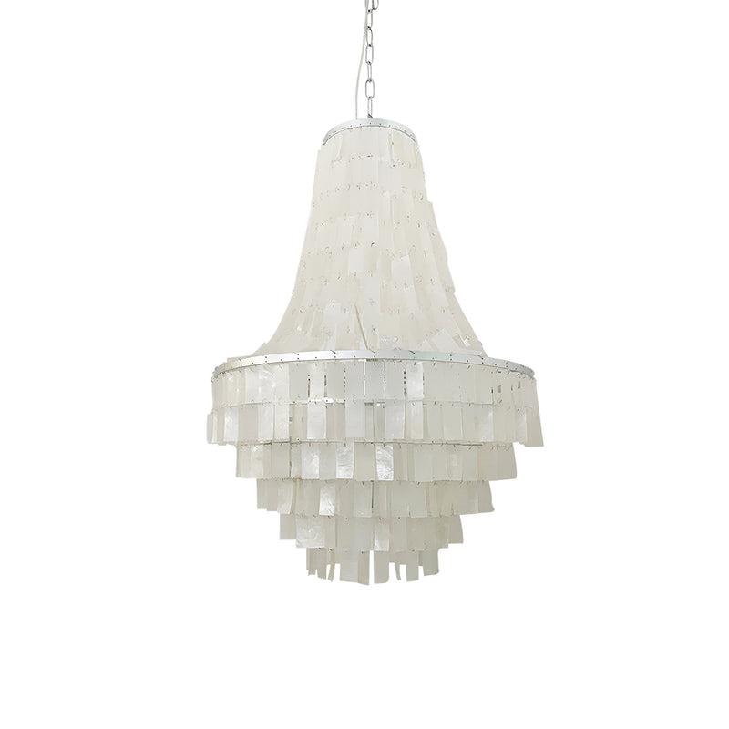 Boho Tiered Capiz Chandelier | Korewolamp