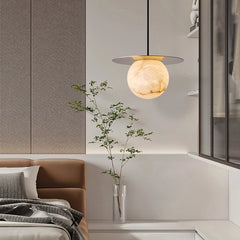 Borra Round Alabaster Pendant Light