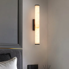 Cylindrical Callisto Alabaster Wall Lamp