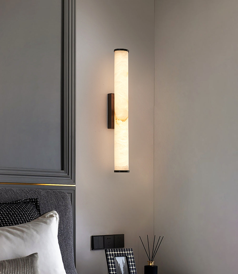 Cylindrical Callisto Alabaster Wall Lamp