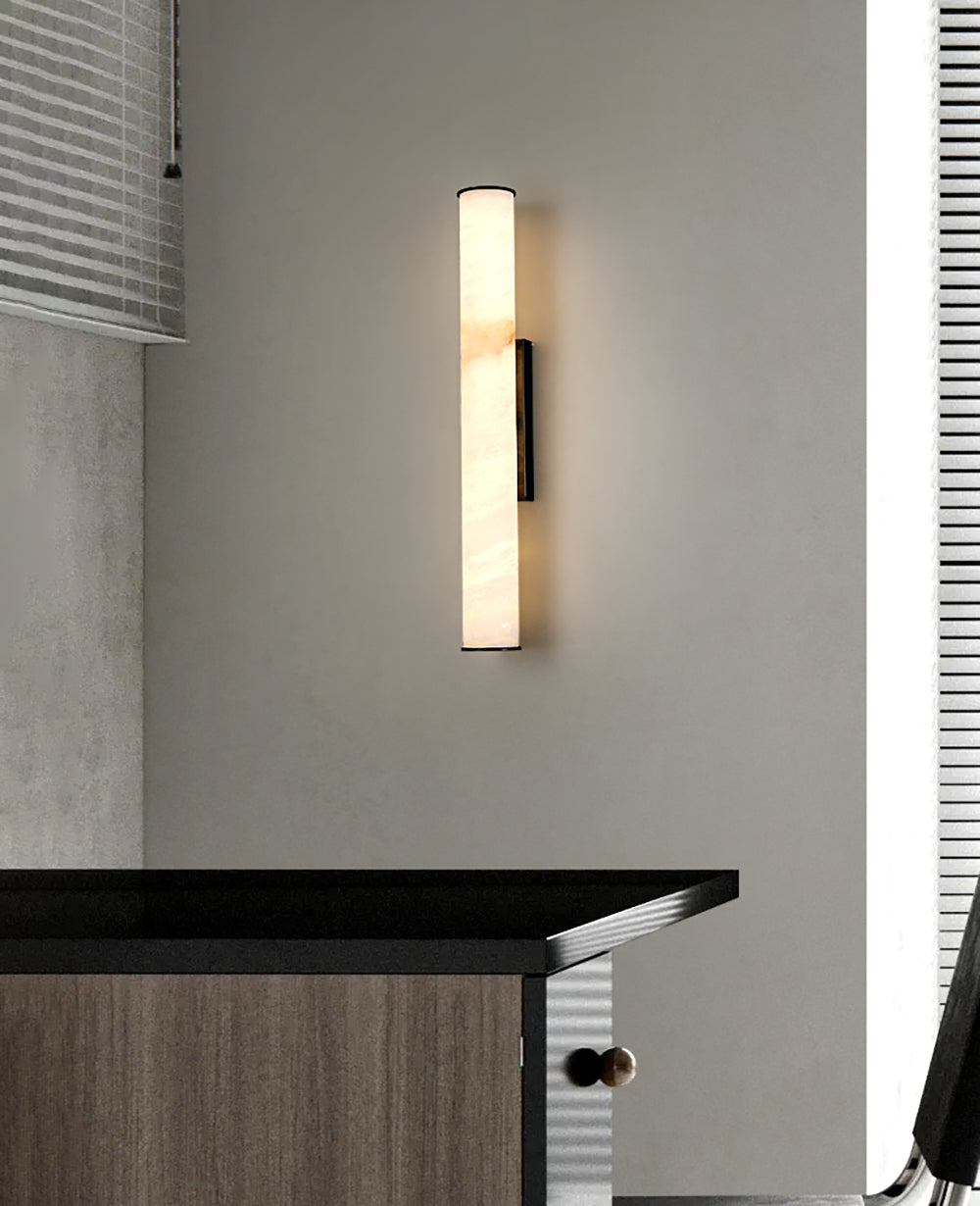 Cylindrical Callisto Alabaster Wall Lamp