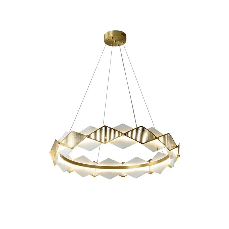 Circular Rote Alabaster Diamond Chandelier | Korewolamp