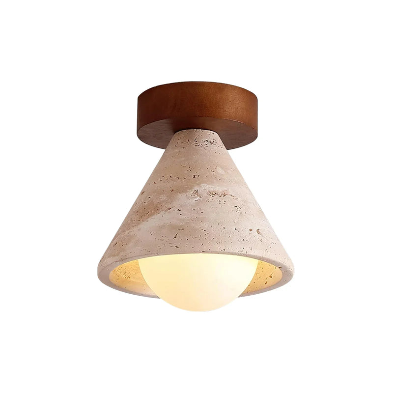 Cone Kayla Travertine Ceiling Light | Korewolamp