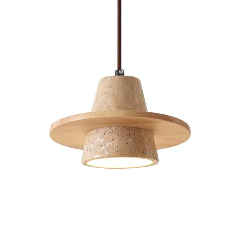 Conical Travertine Ring Pendant Lamp | Korewolamp