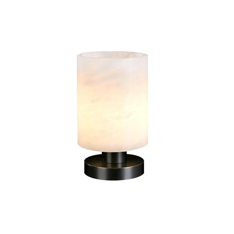 Minimalist Cylindrical Alabaster Table Lamp | Korewolamp