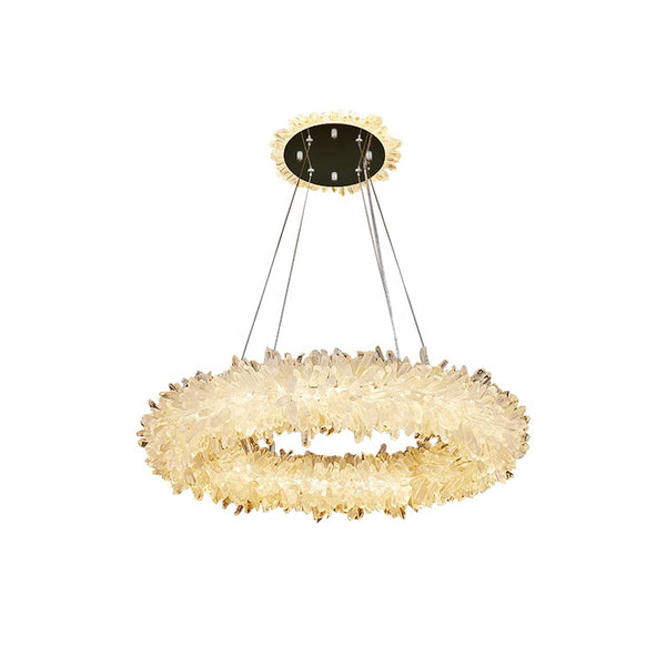 Crystal Brass Round Chandelier