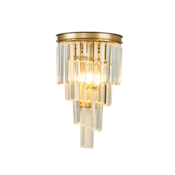 Crystal Tiered Tapered Wall Light