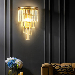 Crystal Tiered Tapered Wall Light