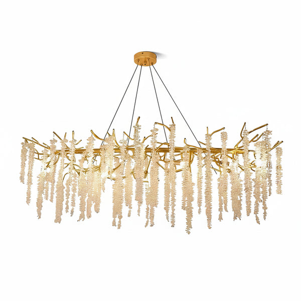 Crystal Wicker Chandelier