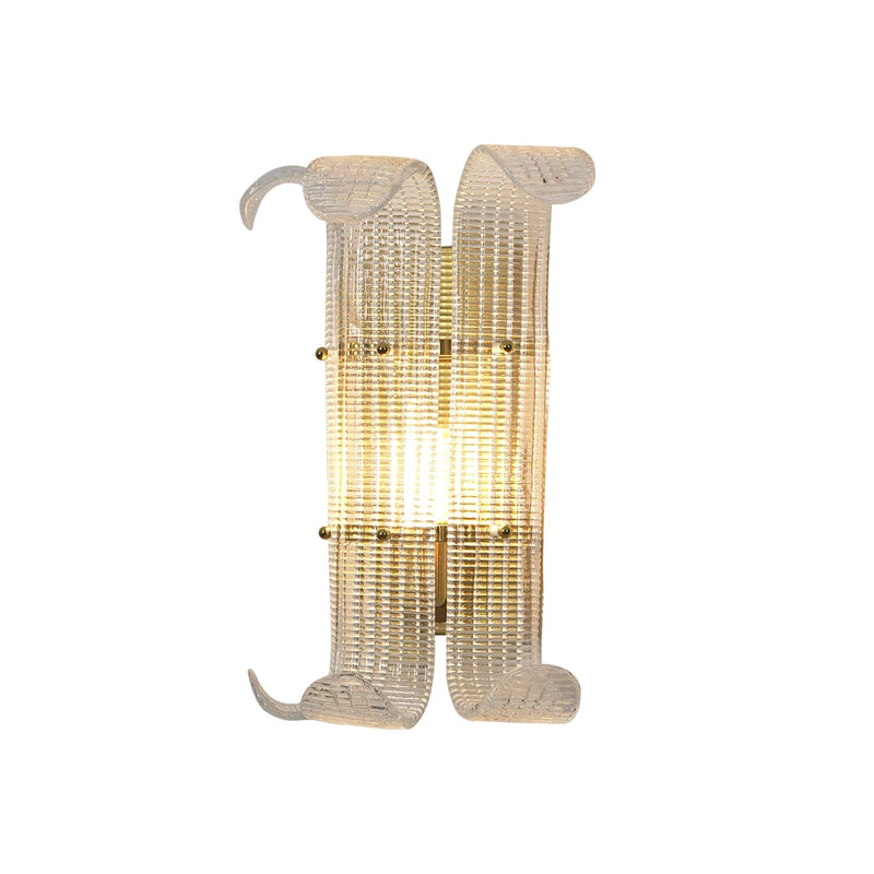 Curved Ribbed Glass Texture Wall Lamp | Korewolamp