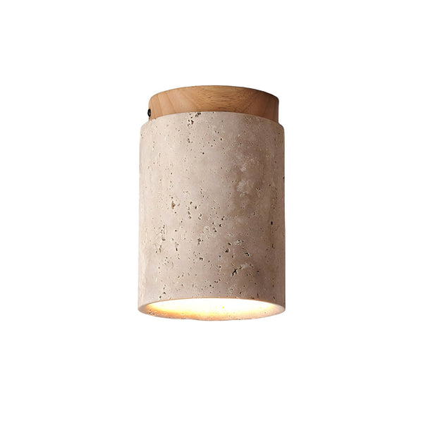 Cylinder Travertine Ceiling Light