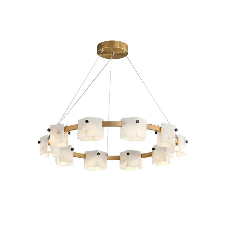 Diamond Shaped Alabaster Ring Chandelier | Korewolamp