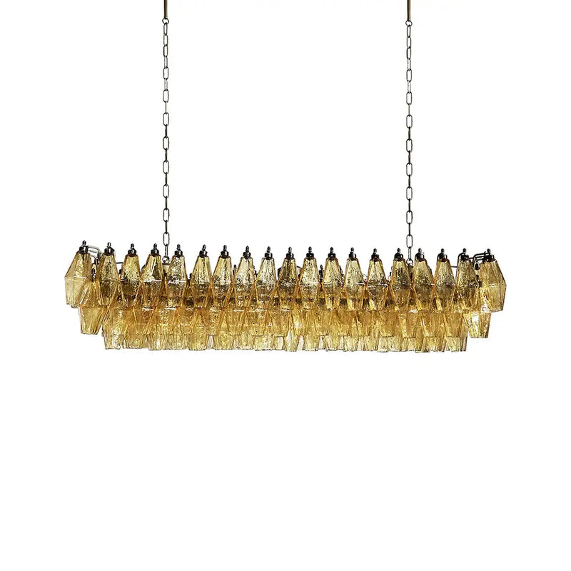 Elegant Amber Murano Poliedri Chandelier | Korewolamp