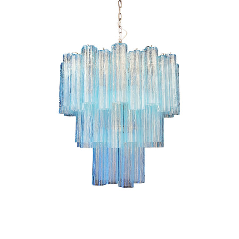 Elegant Blue Murano Glass Tube Chandelier | Korewolamp