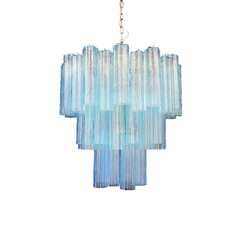 Elegant Blue Murano Glass Tube Chandelier | Korewolamp