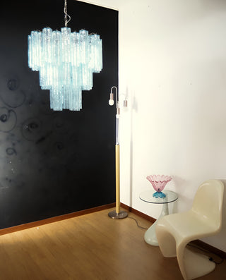 Elegant Blue Murano Glass Tube Chandelier