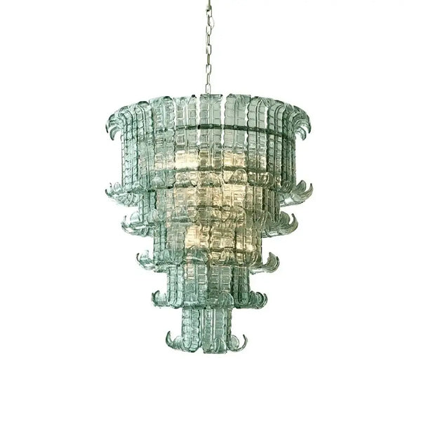 Elegant Leaf-Shaped Murano Glass Chandelier