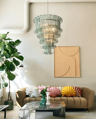 Elegant Leaf-Shaped Murano Glass Chandelier