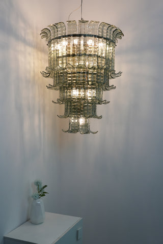 Elegant Leaf-Shaped Murano Glass Chandelier