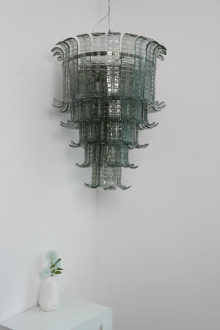 Elegant Leaf-Shaped Murano Glass Chandelier