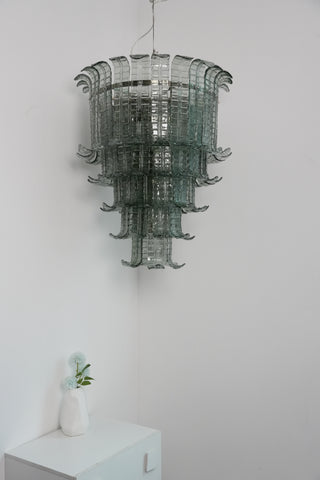 Elegant Leaf-Shaped Murano Glass Chandelier