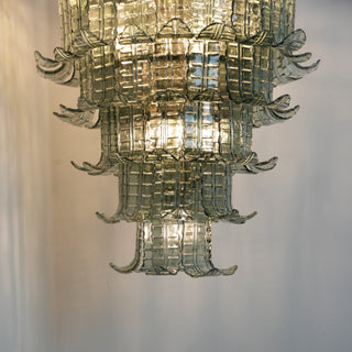 Elegant Leaf-Shaped Murano Glass Chandelier